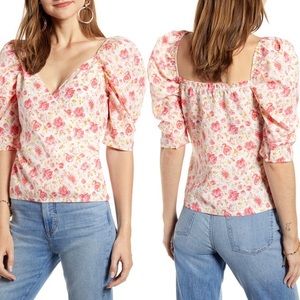 Something Navy Fitted Surplice Top